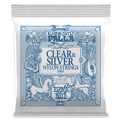 Ernie Ball Ernesto Palla Nylon Classical Guitar Strings 28-42 Gauge - Clear & Silver | P02403