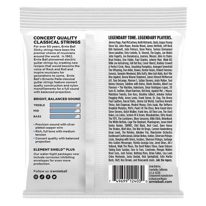 Ernie Ball Ernesto Palla Nylon Classical Guitar Strings 28-42 Gauge - Clear & Silver | P02403