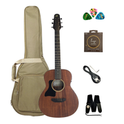 Caraya P304111SEQLH Left-Handed 3/4 Traveller Solid Mahogany Acoustic Guitar w/ Built-In Tuner, Pickup & Padded Bag