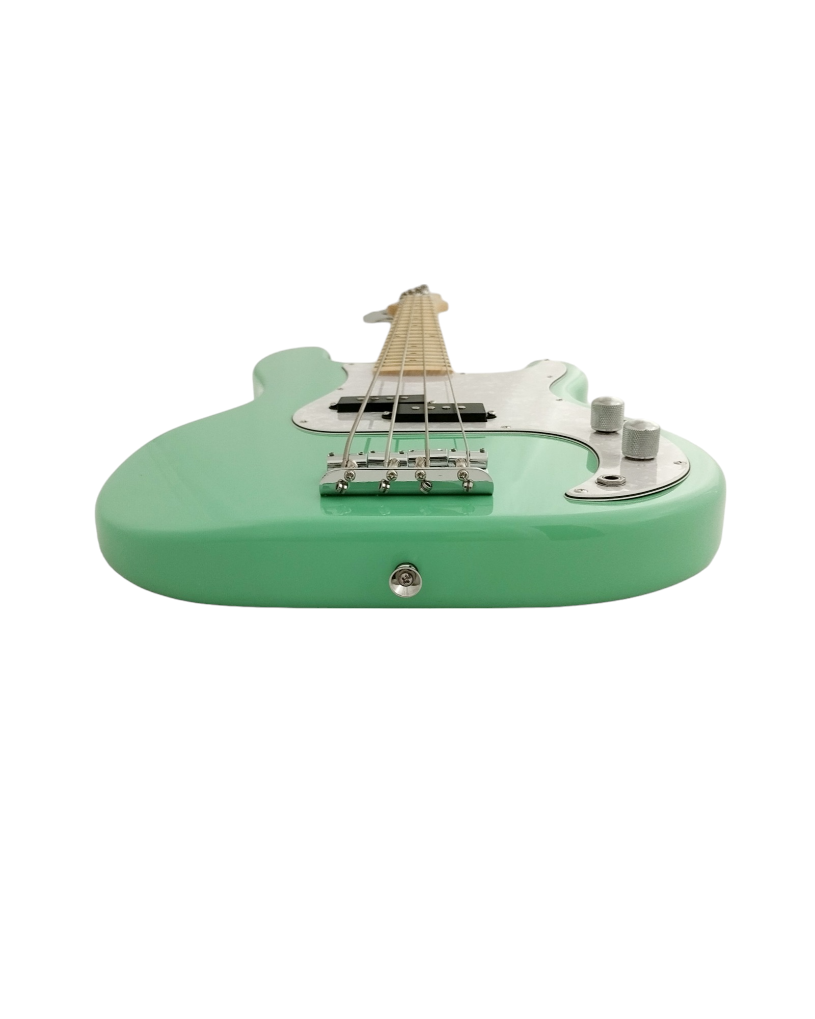 Haze Basswood Seafoam Green Electric Bass Guitar - Surf Green PB172GN  with Accessories and Haze CUBEBABY Portable Multifunctional Bass (Optional)