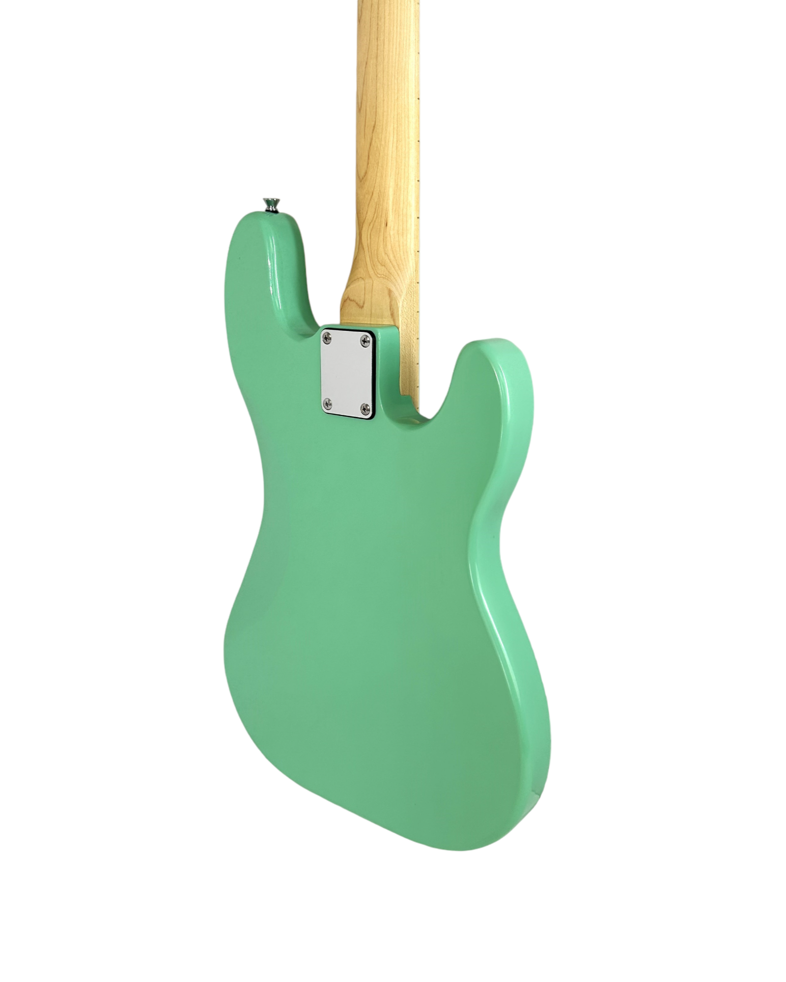 Haze Left Handed Basswood Seafoam Green Electric Bass Guitar - Surf Green PB172SGNLH with Accessories and Haze CUBEBABY Portable Multifunctional Bass (Optional)