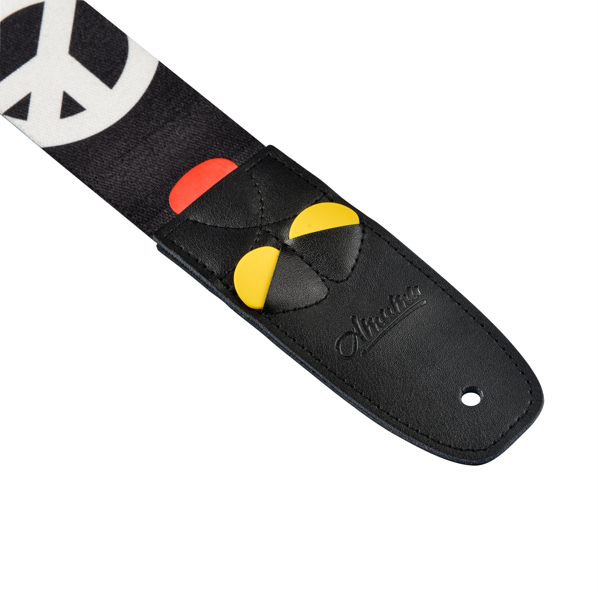 Amumu PC09PWT World Peace Guitar Strap White Polyester Cotton