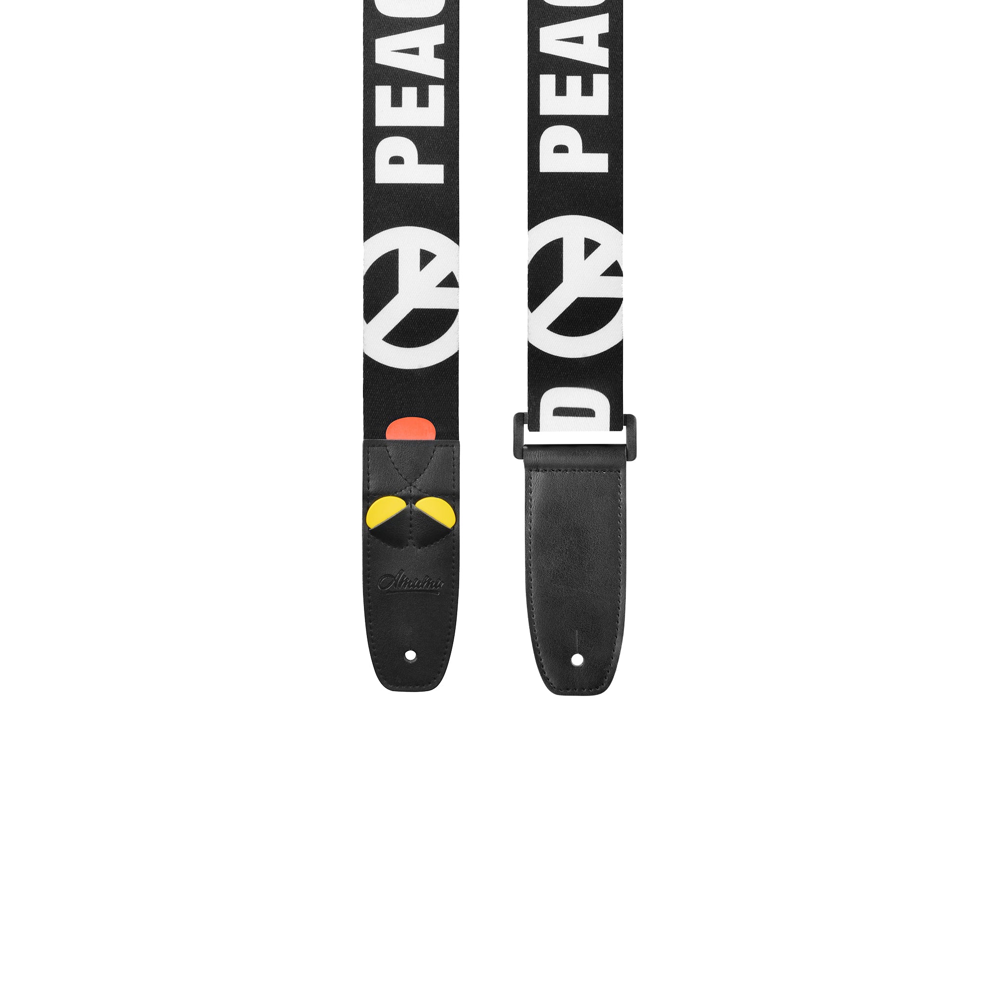 Amumu PC09PWT World Peace Guitar Strap White Polyester Cotton
