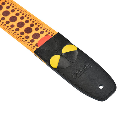 Amumu Polka Dots Guitar Strap Yellow Polyester Cotton - PC13PYL