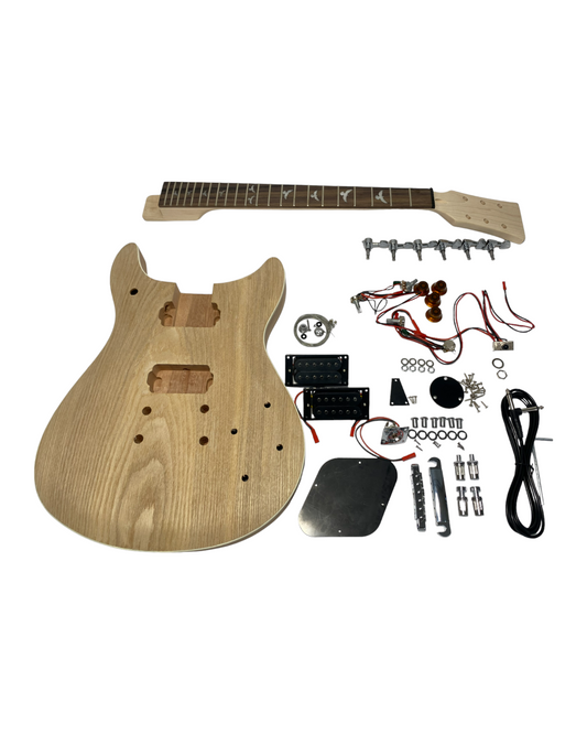 PRS1988DIY Style Electric Guitar DIY Kit, Complete No-Soldering, Mahogany Body with Ash Top