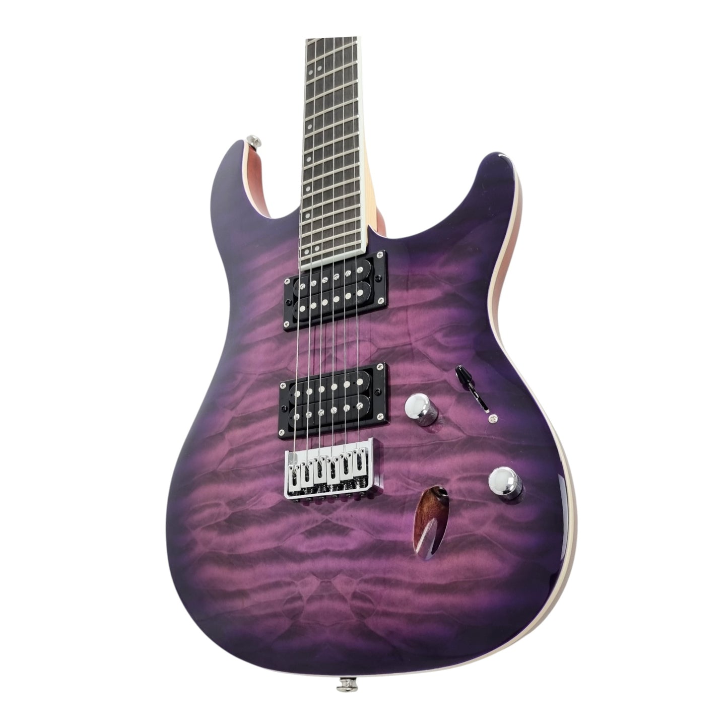 Haze PRESTIGE Quilted Purple Electric Guitar with Dual Humbuckers