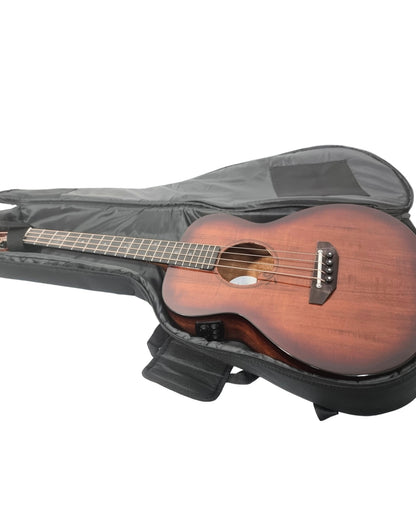 Haze 37" Solid Koa Top Height Adjustable Saddle Acoustic Bass Guitar - Natural HZMINISEBKOA
