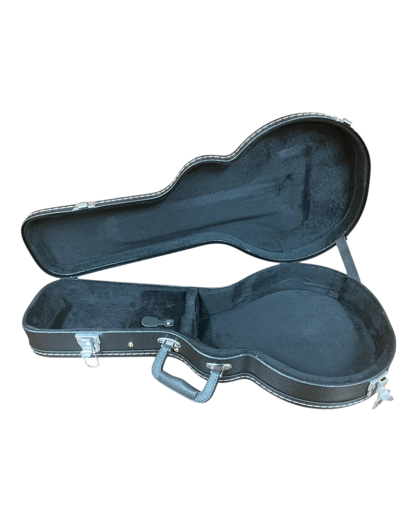 Caraya Black Leather Flat-Top Lockable Padded Hard Case for F-Style Mandolin w/ Extra Key - MFC001