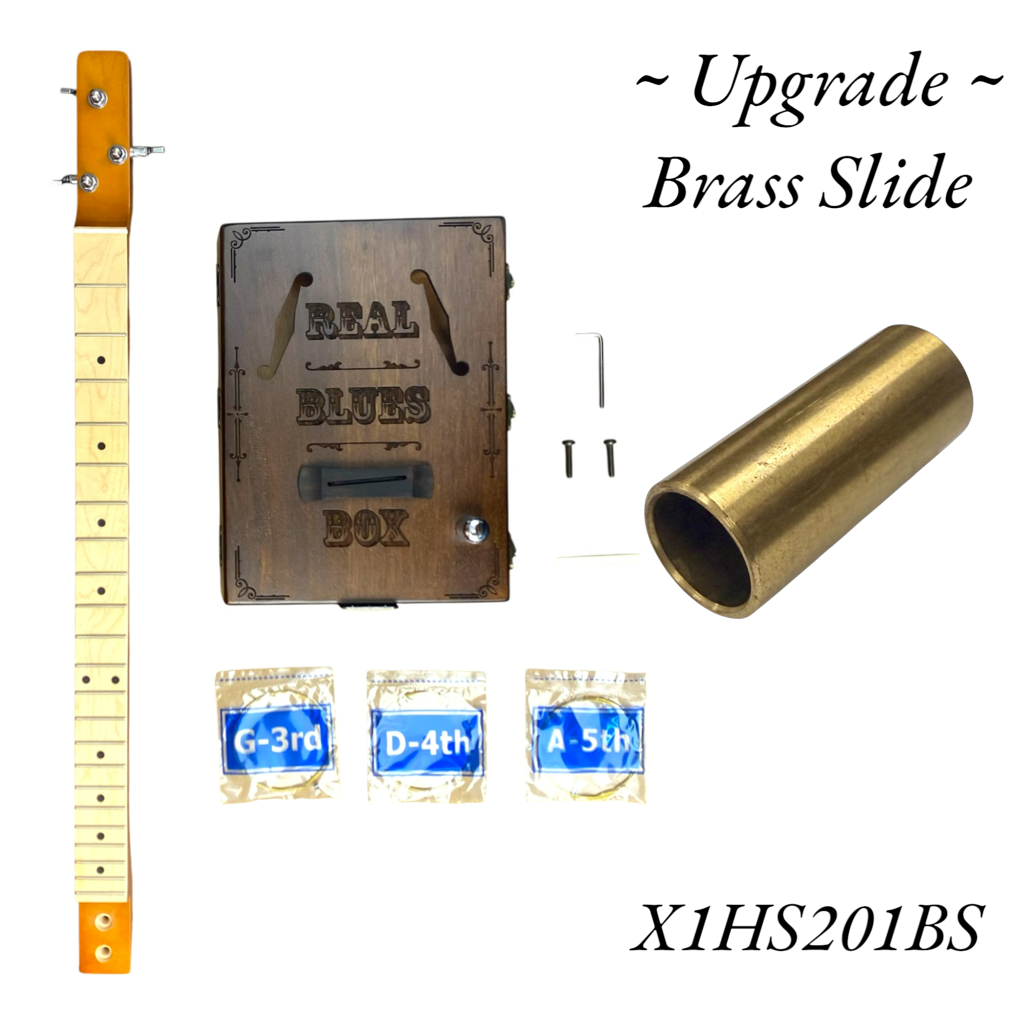 Haze Model X1 DIY Cigar Box Guitar Kit – Mahogany “Blues” Style with Upgradable Guitar Slide (optional)