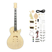 E238DIY Arched Top Solid Basswood Body Maple Set-Neck HLP H-H Electric Guitar DIY Kit - Complete No-Soldering w/ 3-Ply Ivory Trims & Chrome Hardware