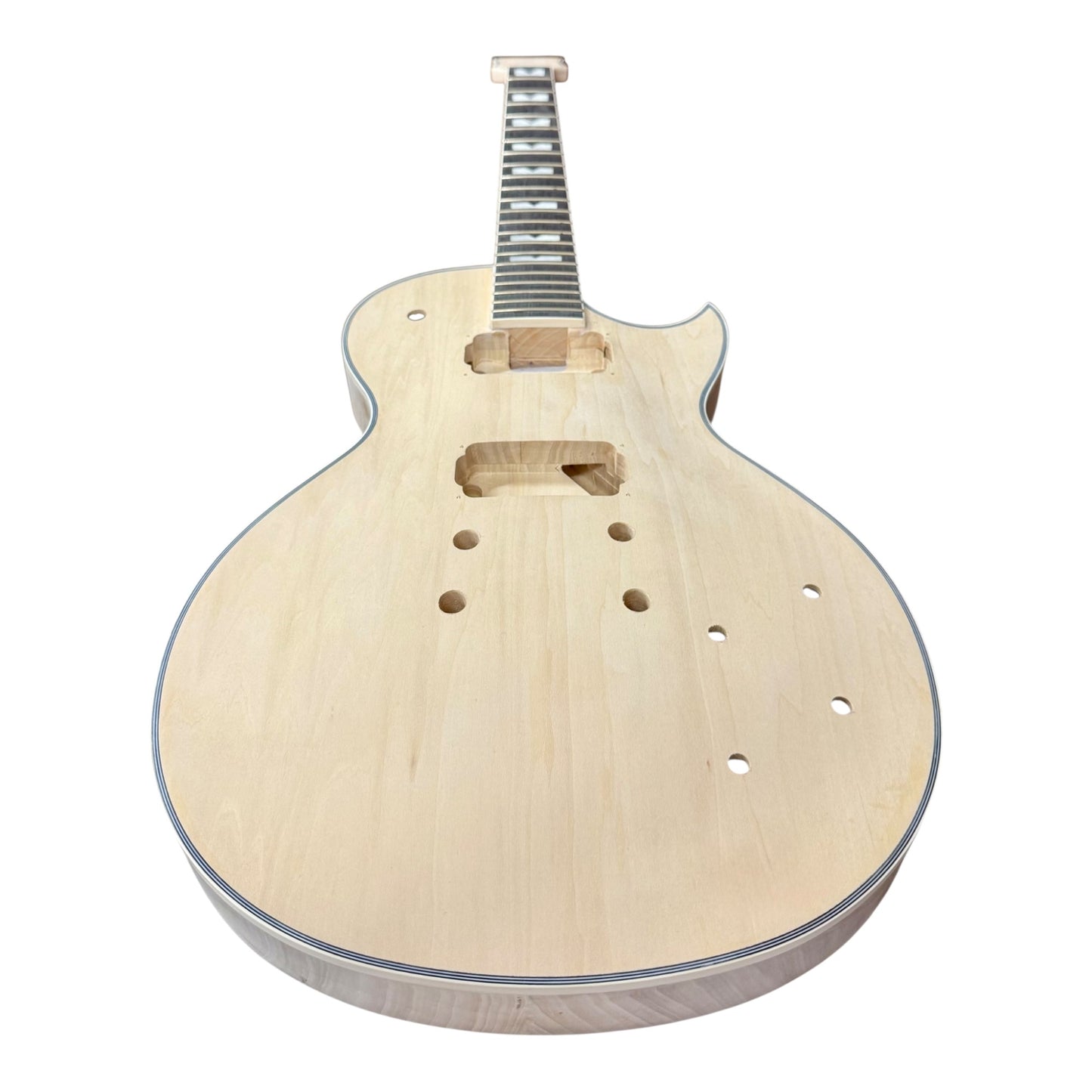 E238DIY Arched Top Solid Basswood Body Maple Set-Neck HLP H-H Electric Guitar DIY Kit - Complete No-Soldering w/ 3-Ply Ivory Trims & Chrome Hardware