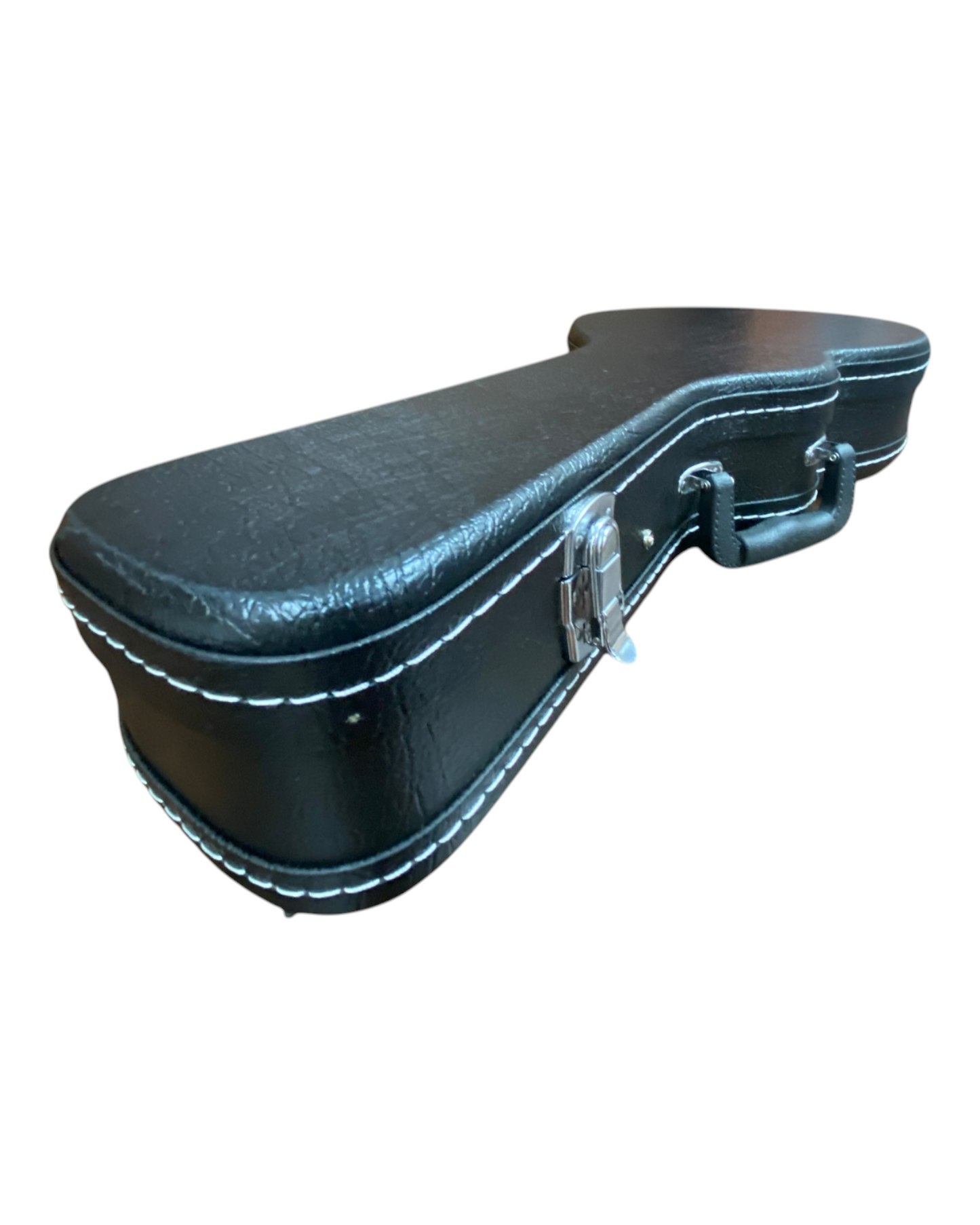 Caraya Black Leather Flat-Top Lockable Padded Hard Case for F-Style Mandolin w/ Extra Key - MFC001