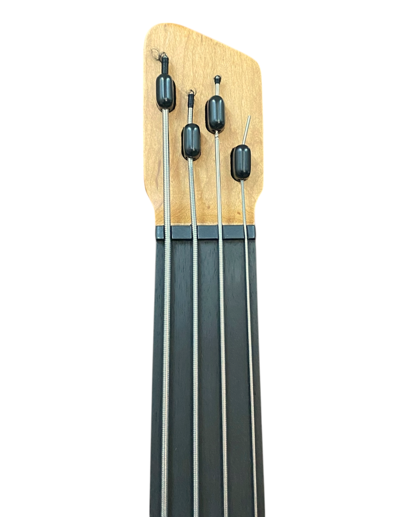 Haze HHLB4 Voyager Series Headless Fretless Electric Bass – Roasted Maple Neck, Brown Sunburst Finish, & Active BJ-80 Pickups