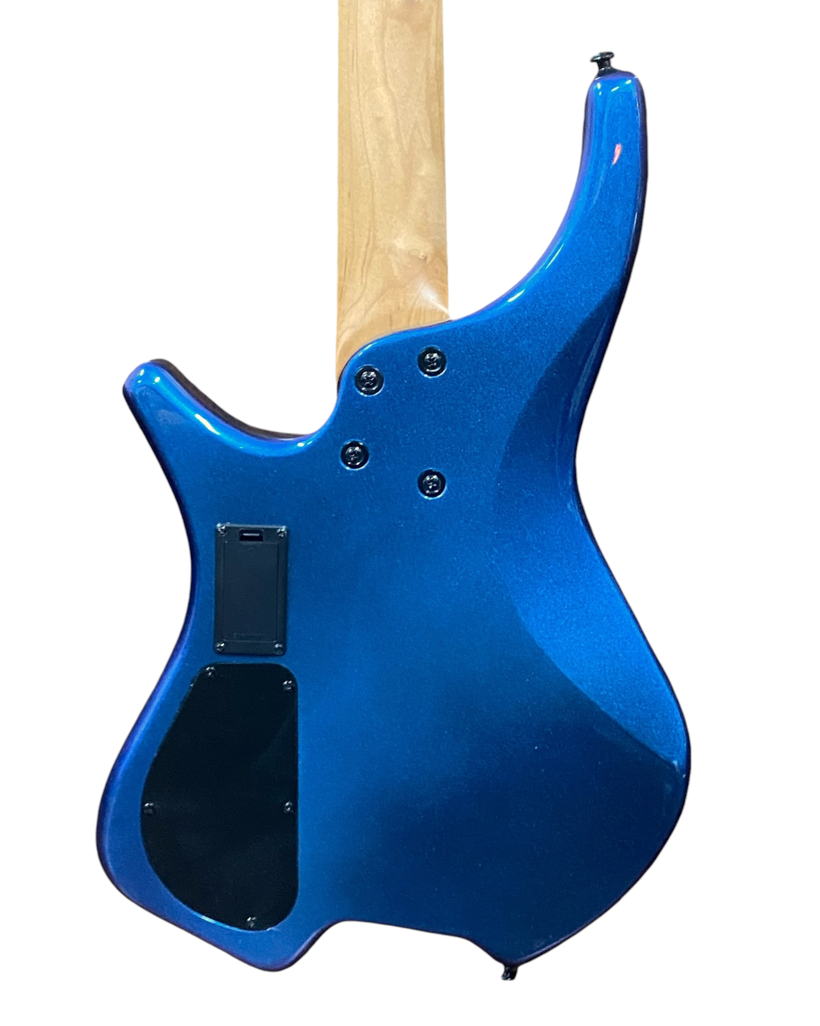 Haze HB4BLP Aurora Series Headless Electric Bass – 24-Fret Roasted Maple Neck, Blue-Purple Chameleon Finish, & Active BJ-80 Pickups