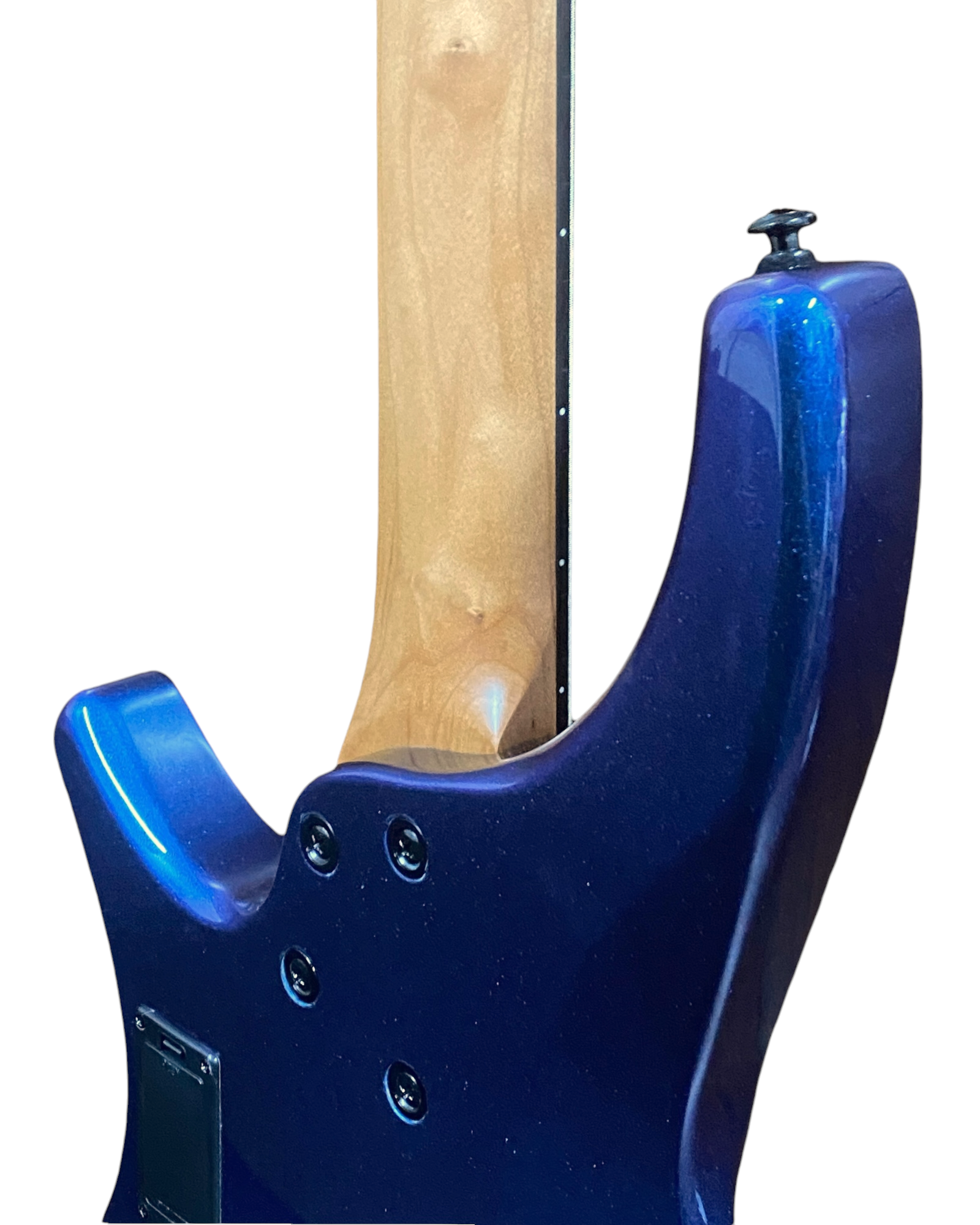 Haze HB4BLP Aurora Series Headless Electric Bass – 24-Fret Roasted Maple Neck, Blue-Purple Chameleon Finish, & Active BJ-80 Pickups