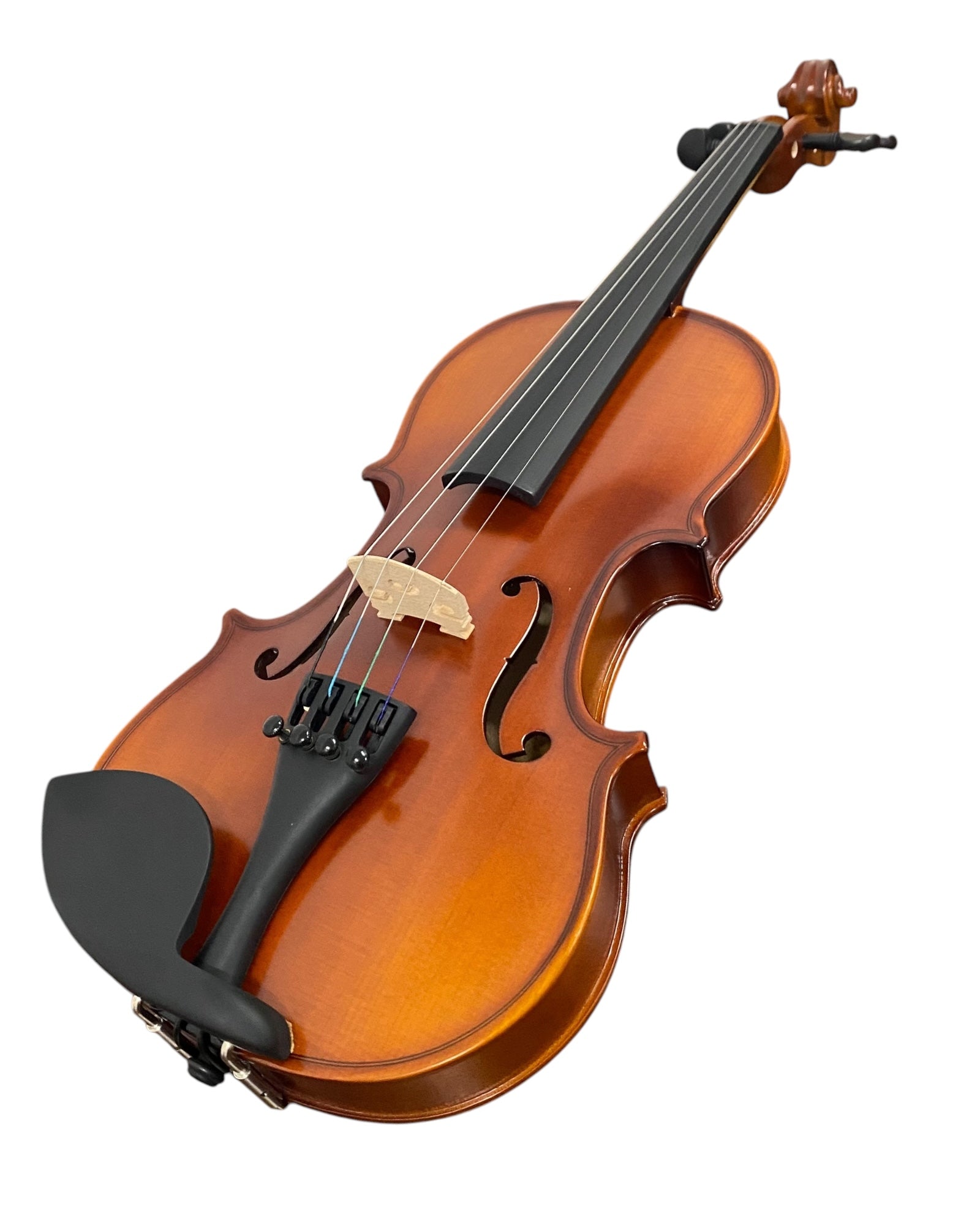 Caraya MV001VT Solid Spruce Top 4/4 3/4 1/2 Size Violin Outfit in Vintage Polish w/ Foam Case, Bow, and Rosin