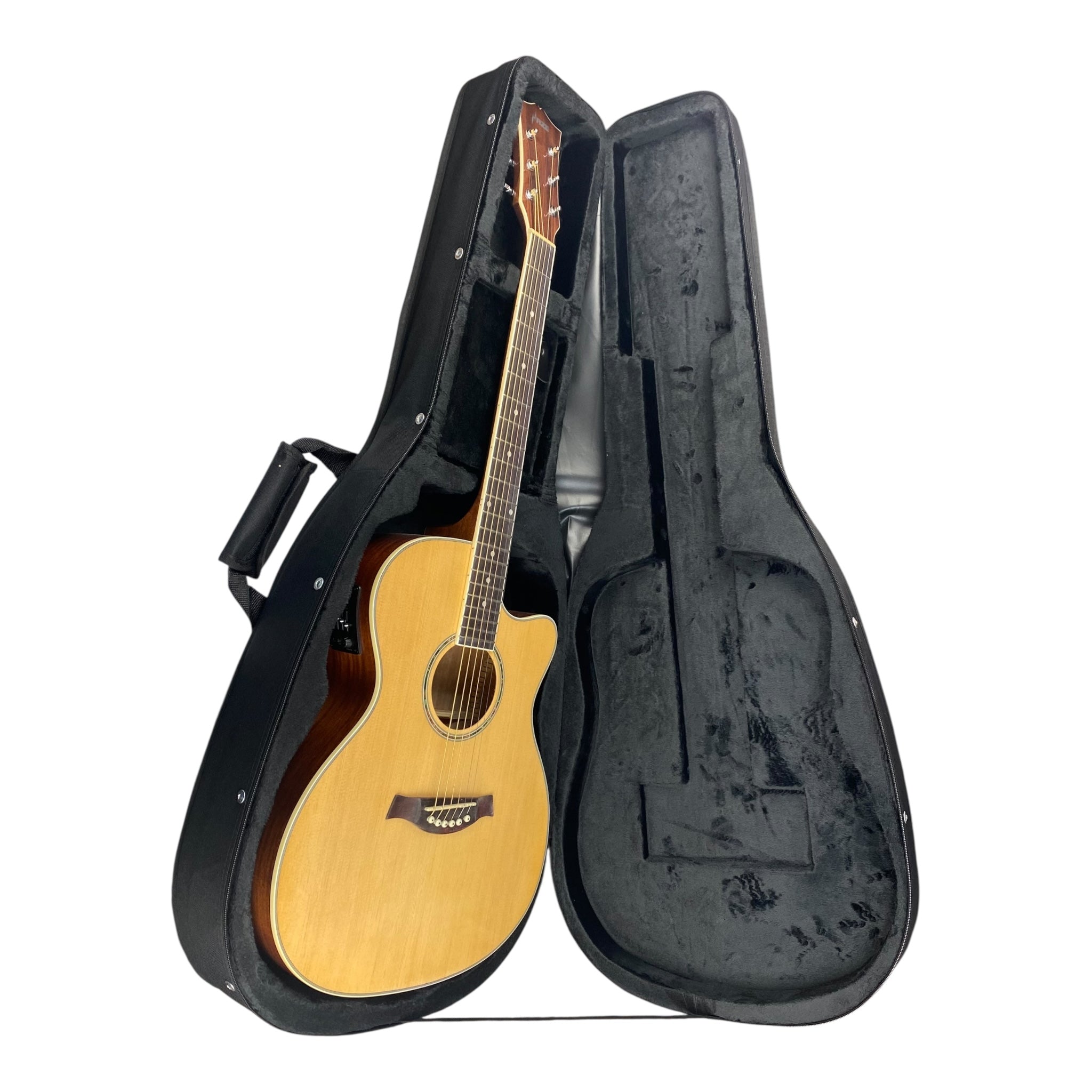 Haze A01 Acoustic Guitar Ultra-Lightweight Hard Foam Case - Single Strap, Black