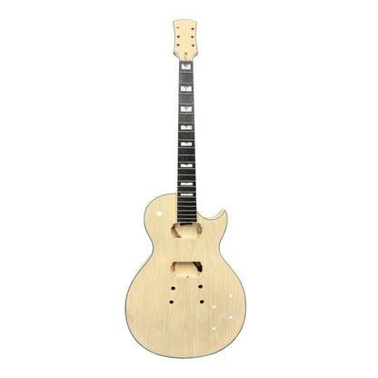 E238DIY Arched Top Solid Basswood Body Maple Set-Neck HLP H-H Electric Guitar DIY Kit - Complete No-Soldering w/ 3-Ply Ivory Trims & Chrome Hardware