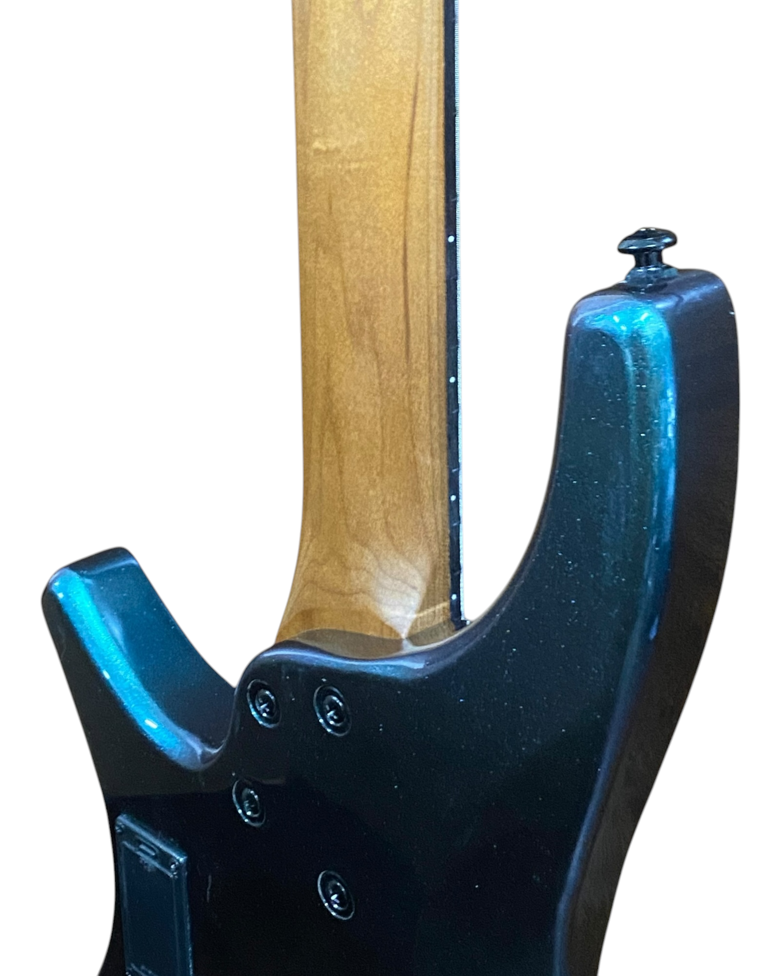 Haze HB4GNP Aurora Series Headless Electric Bass – 24-Fret Roasted Maple Neck, Green-Purple Chameleon Finish, & Active BJ-80 Pickups