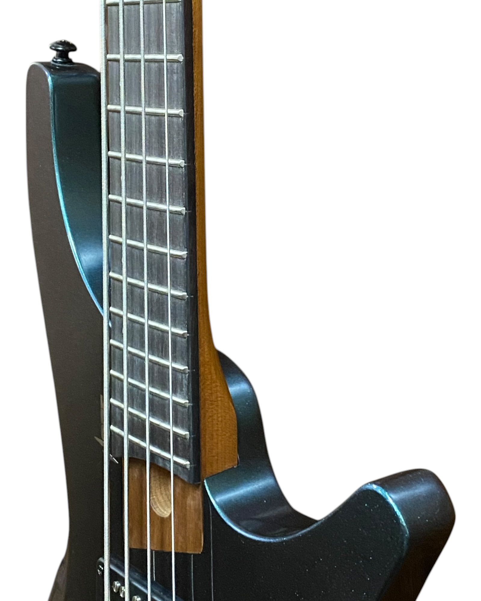 Haze HB4GNP Aurora Series Headless Electric Bass – 24-Fret Roasted Maple Neck, Green-Purple Chameleon Finish, & Active BJ-80 Pickups