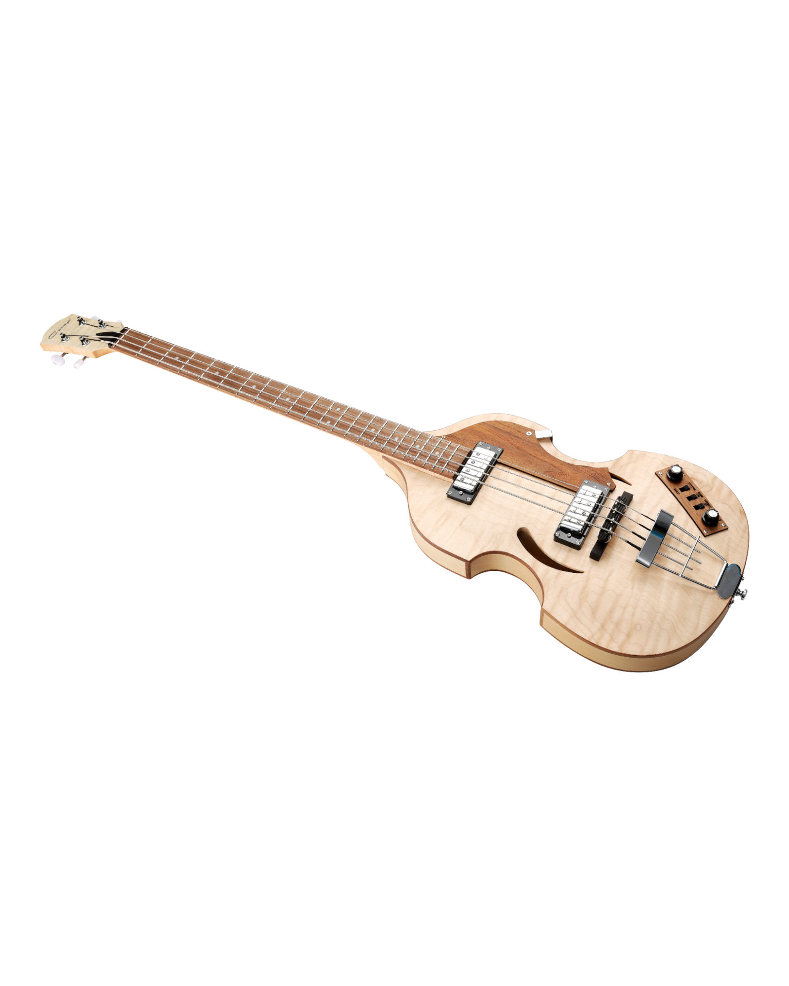 Caraya Flamed Maple 4-String Semi-Hollow Violin Bass Guitar  SBG008