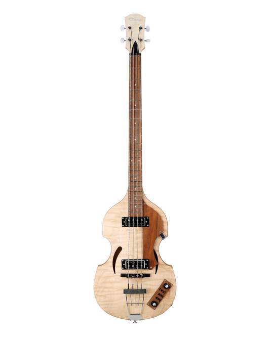 Caraya Flamed Maple 4-String Semi-Hollow Electric Bass Guitar  SBG008