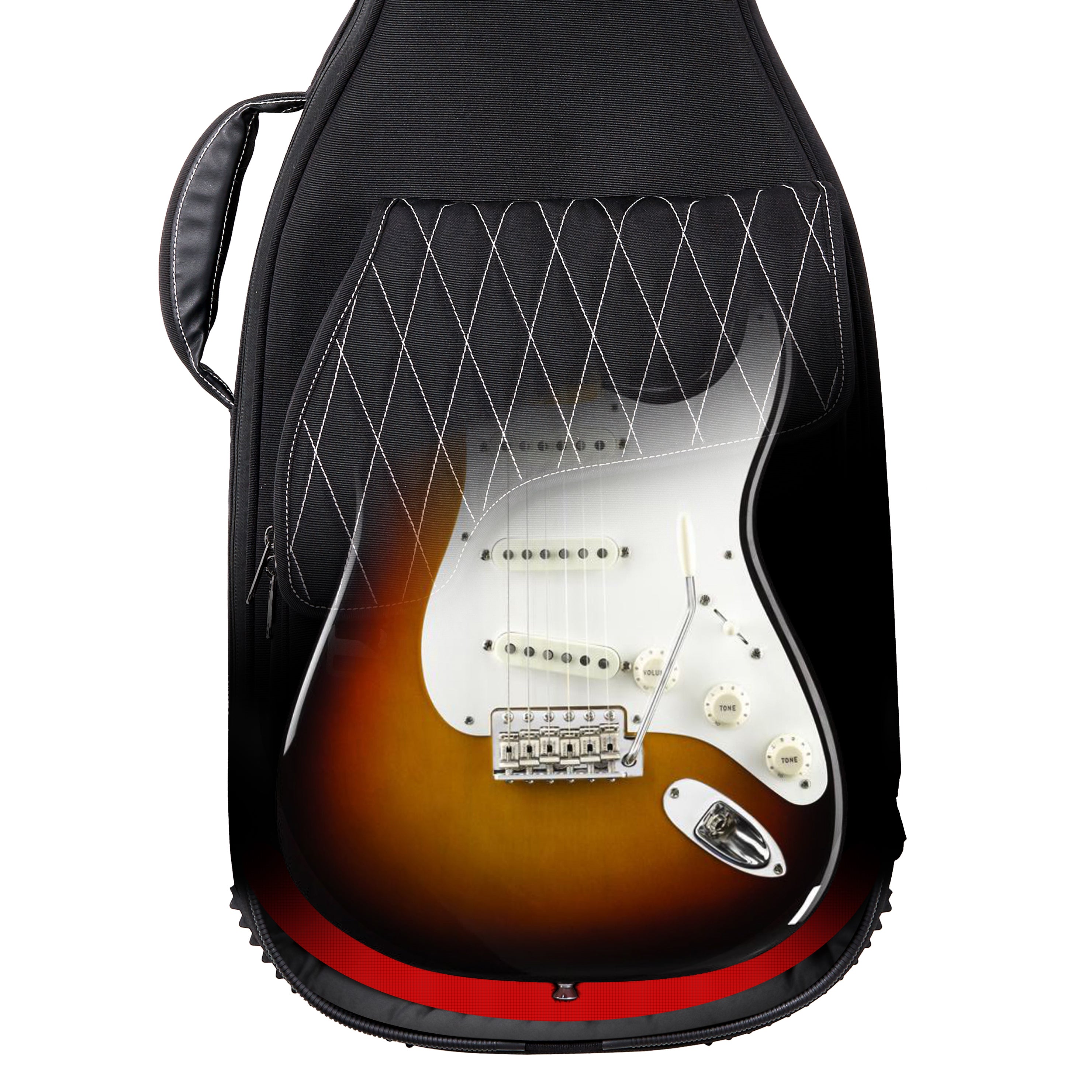 Music Area RB30 30mm Padded Weather-Proof Electric Guitar Gig Bag w/ Detachable Isothermic Bag - RB30EGBLK