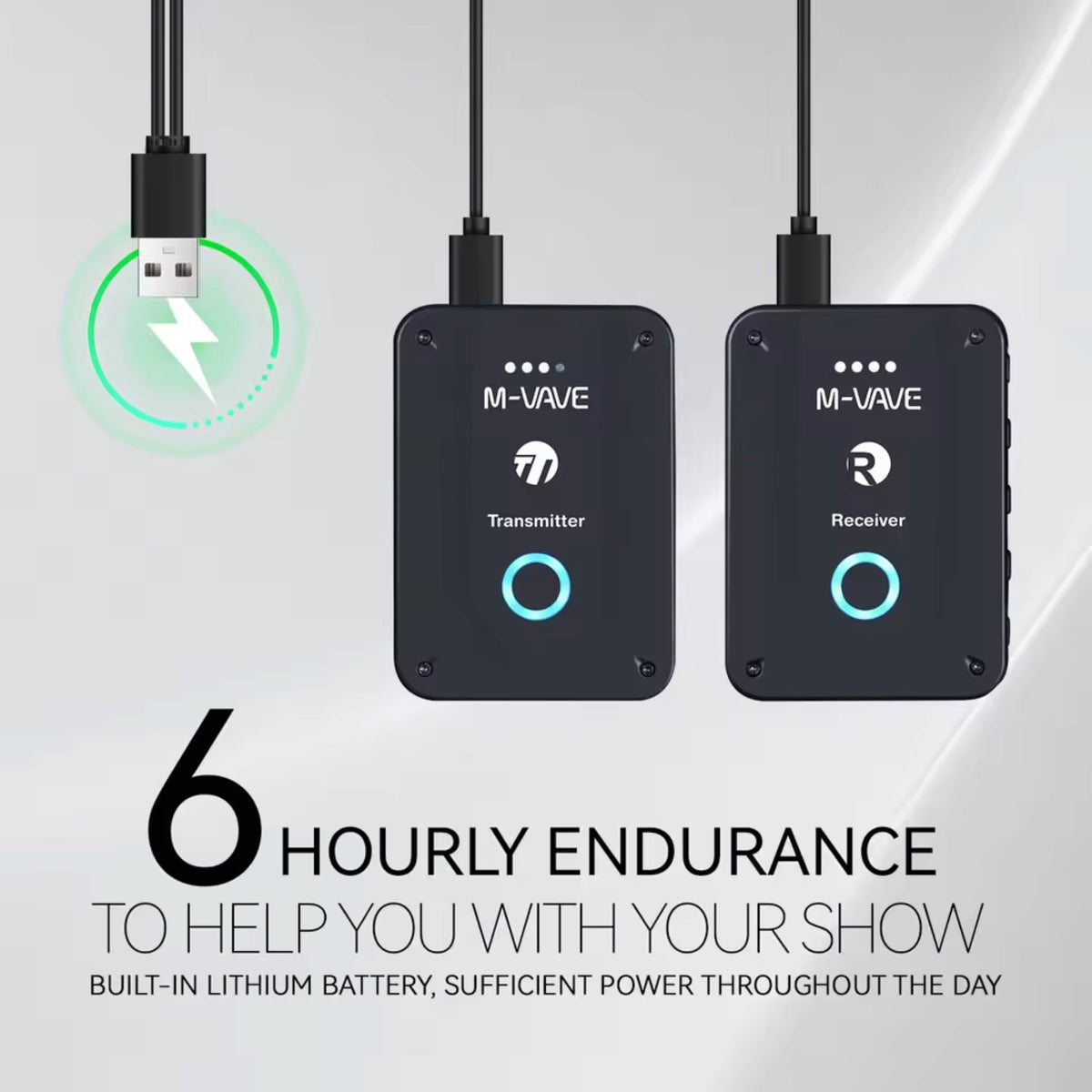 M-VAVE WP9 Wireless 2.4GHz Low-Latency In-Ear Monitor Transmitter / Reciever - 30m Range