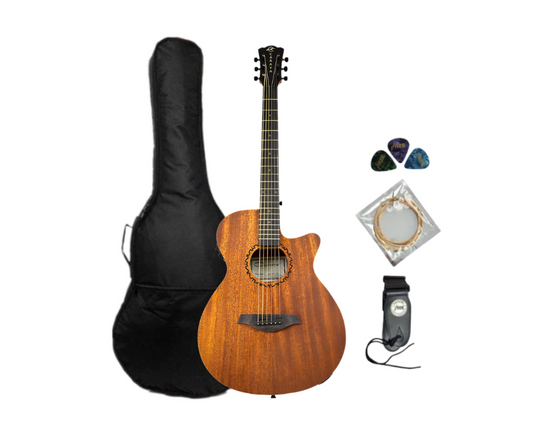 Caraya 40" Traveler Built-In Pickups/Tuner Acoustic Guitar - Natural SAFAIR40CEQ