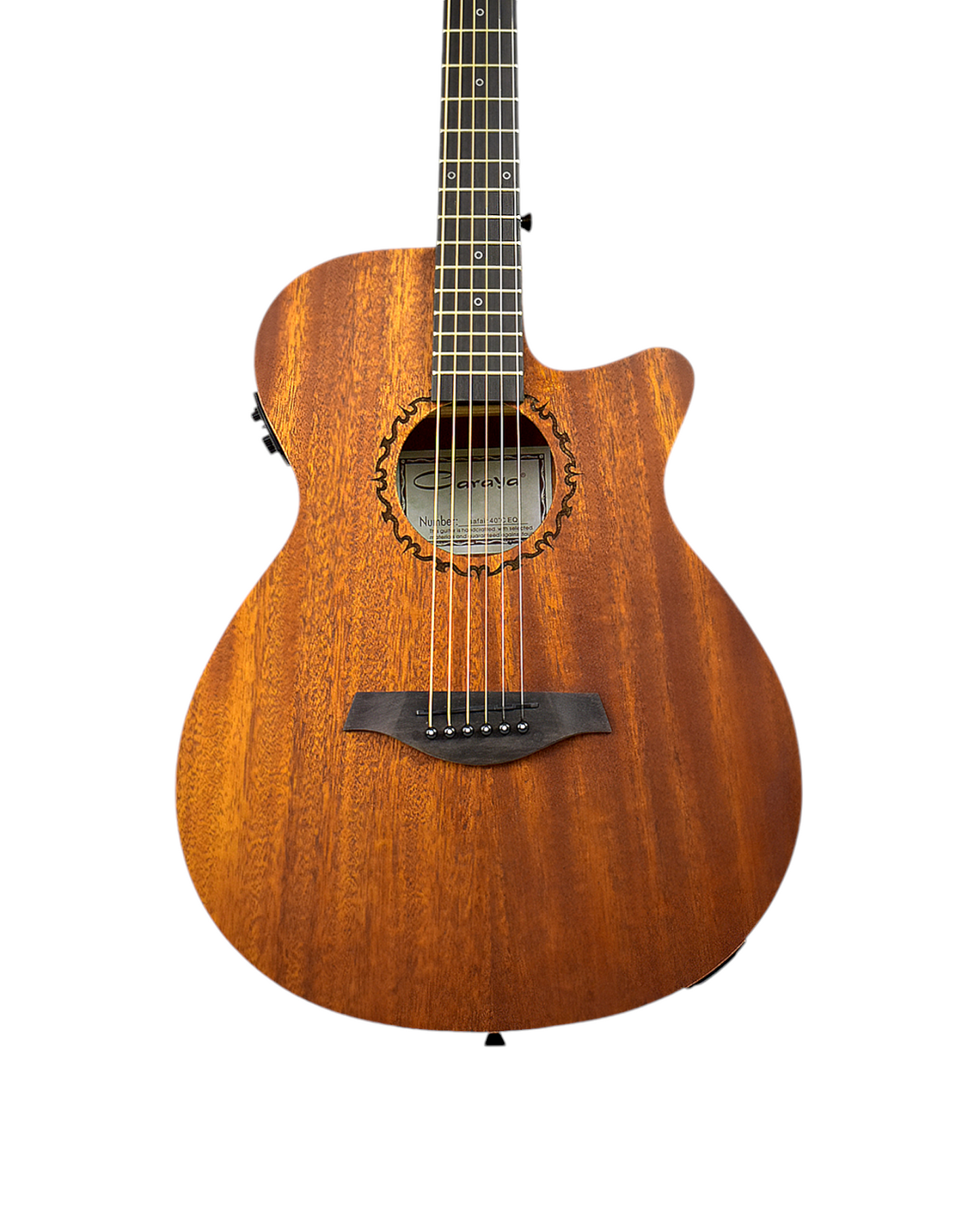 Caraya SAFAIR40CEQ 40" Traveler Built-In Pickups/Tuner Acoustic Guitar - Natural with Accessories and 10W Amp. (Optional)