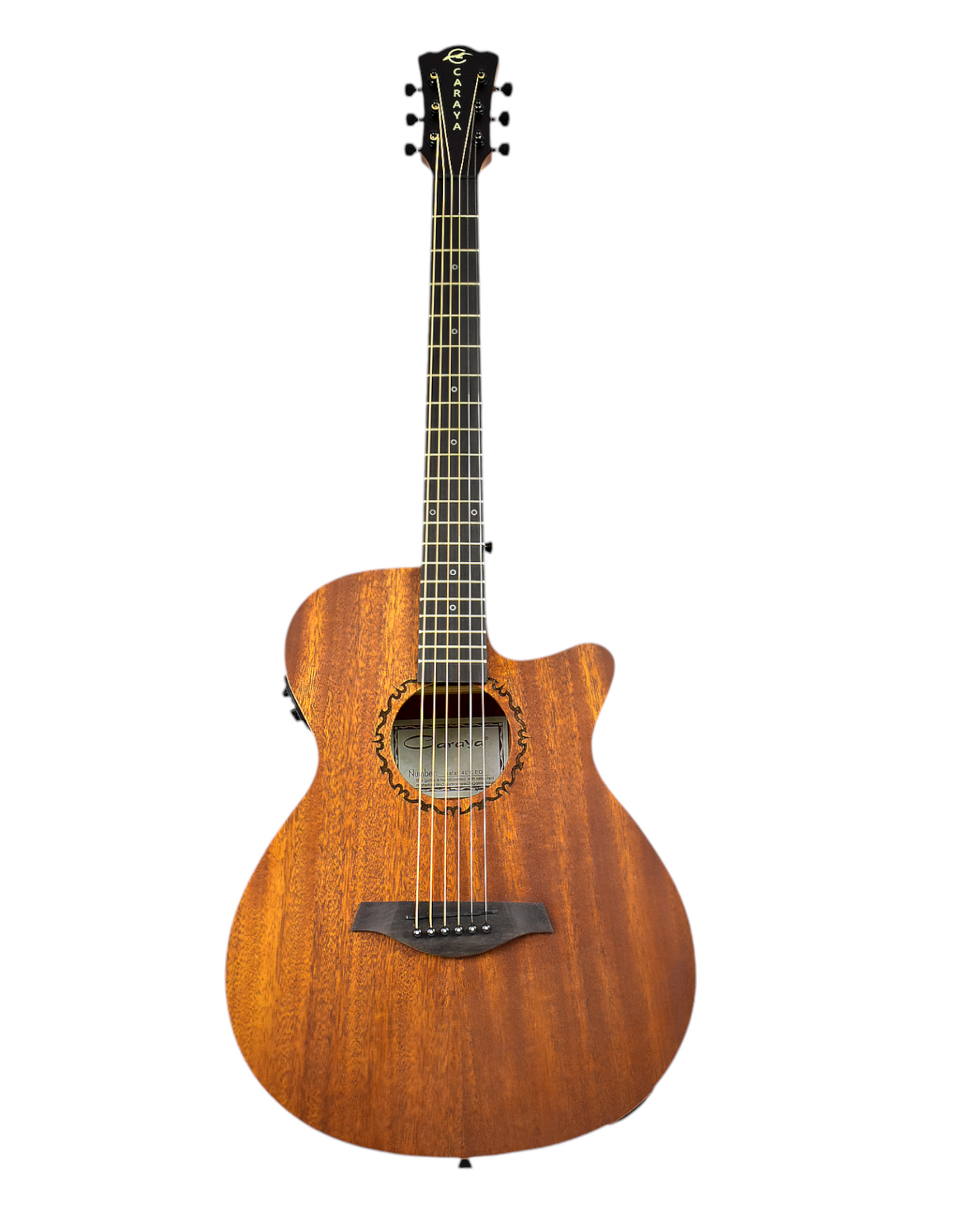 Caraya SAFAIR40CEQ 40" Traveler Built-In Pickups/Tuner Acoustic Guitar - Natural with Accessories and 10W Amp. (Optional)