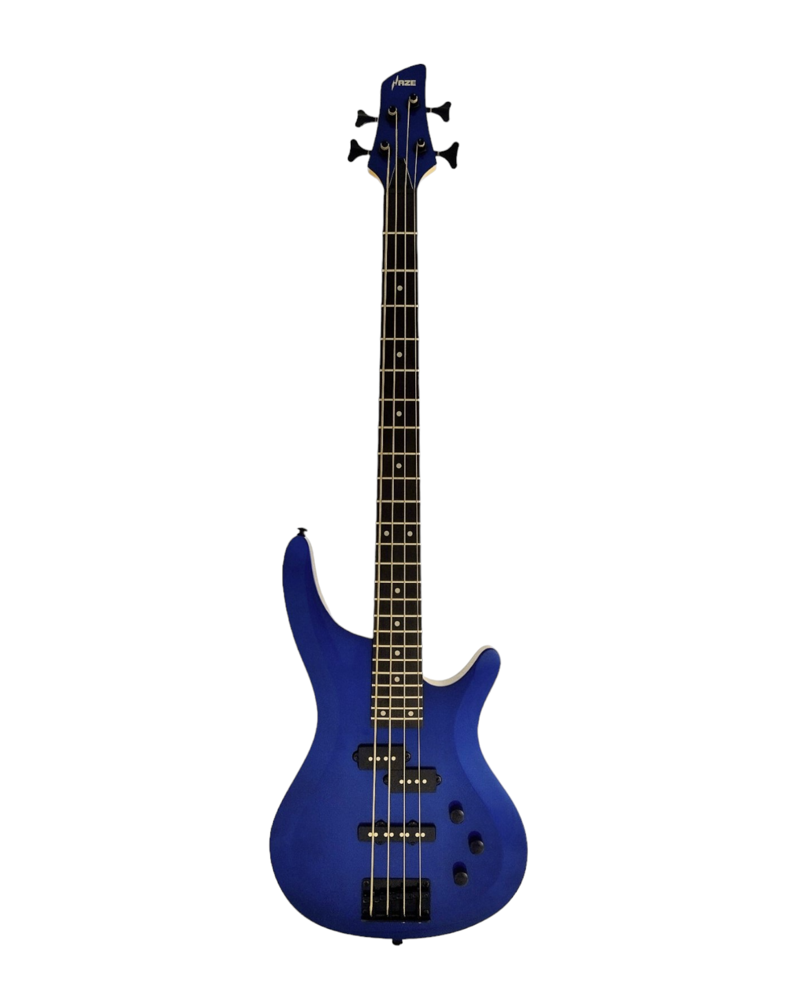Haze SBG385JB Electric Bass Guitar, 4-String, Navy Metallic Blue with Accessories and Haze CUBEBABY Multi Effects Pedals(Optional)