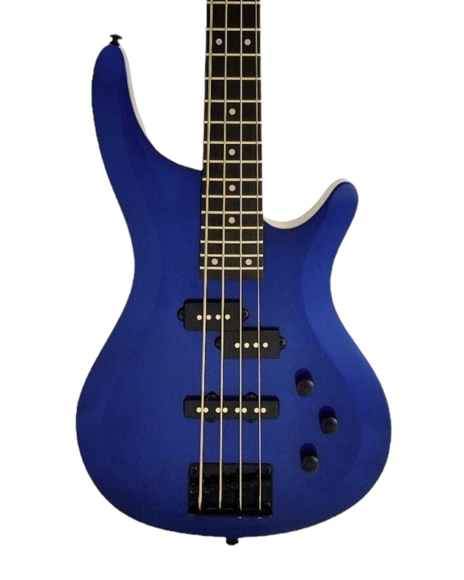 Haze SBG385JB Electric Bass Guitar, 4-String, Navy Metallic Blue with Accessories and Haze CUBEBABY Multi Effects Pedals(Optional)