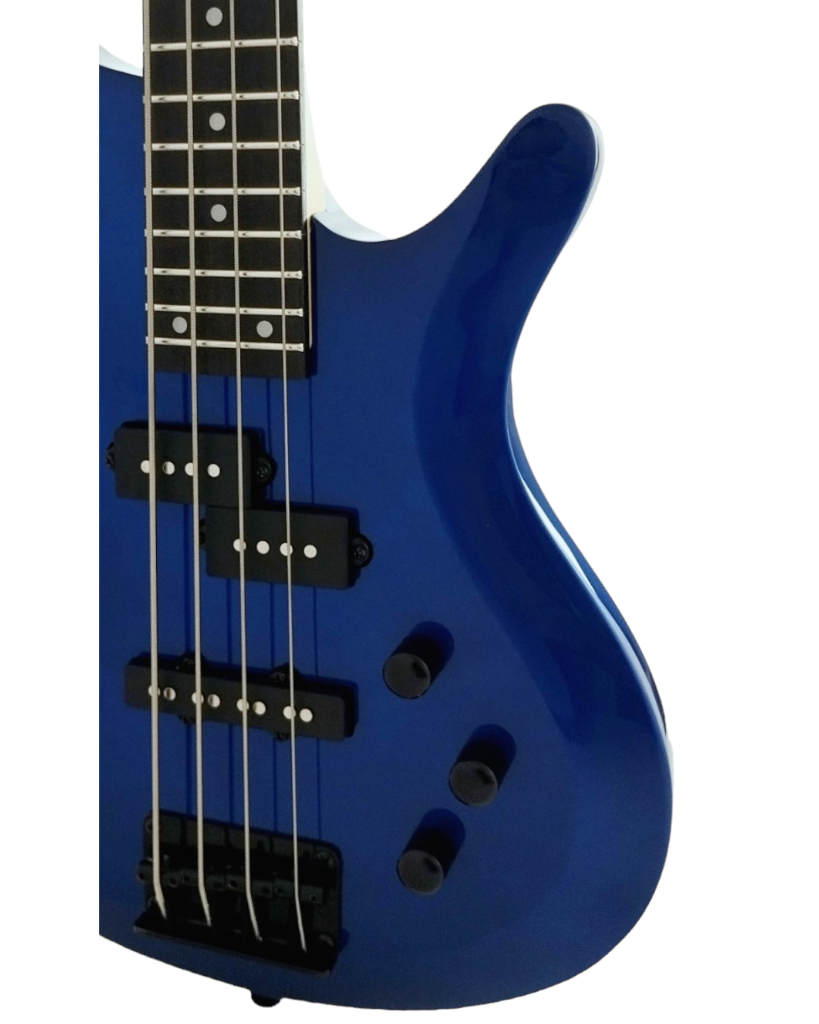 Haze SBG385JB Electric Bass Guitar, 4-String, Navy Metallic Blue with Accessories and Haze CUBEBABY Multi Effects Pedals(Optional)