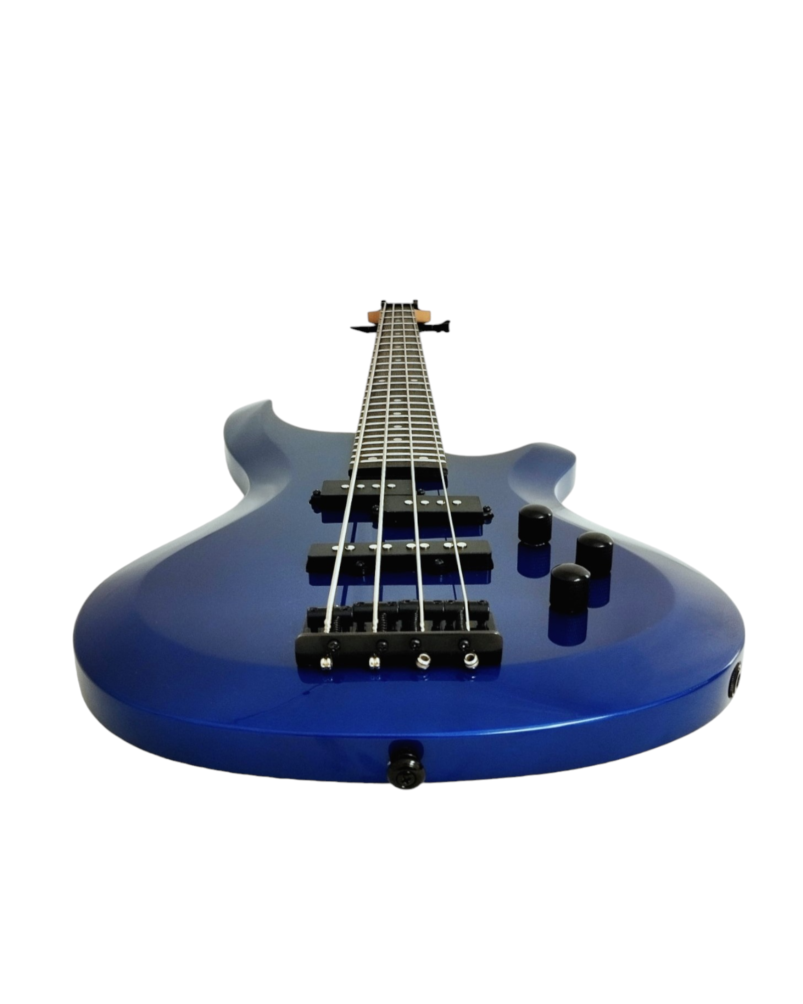Haze SBG385JB Electric Bass Guitar, 4-String, Navy Metallic Blue with Accessories and Haze CUBEBABY Multi Effects Pedals(Optional)