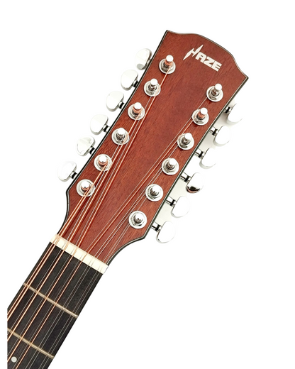 Haze  12-String Hybrid special Acoustic-Electric Guitar - Solid top  Natural SDG82812CHEQSM