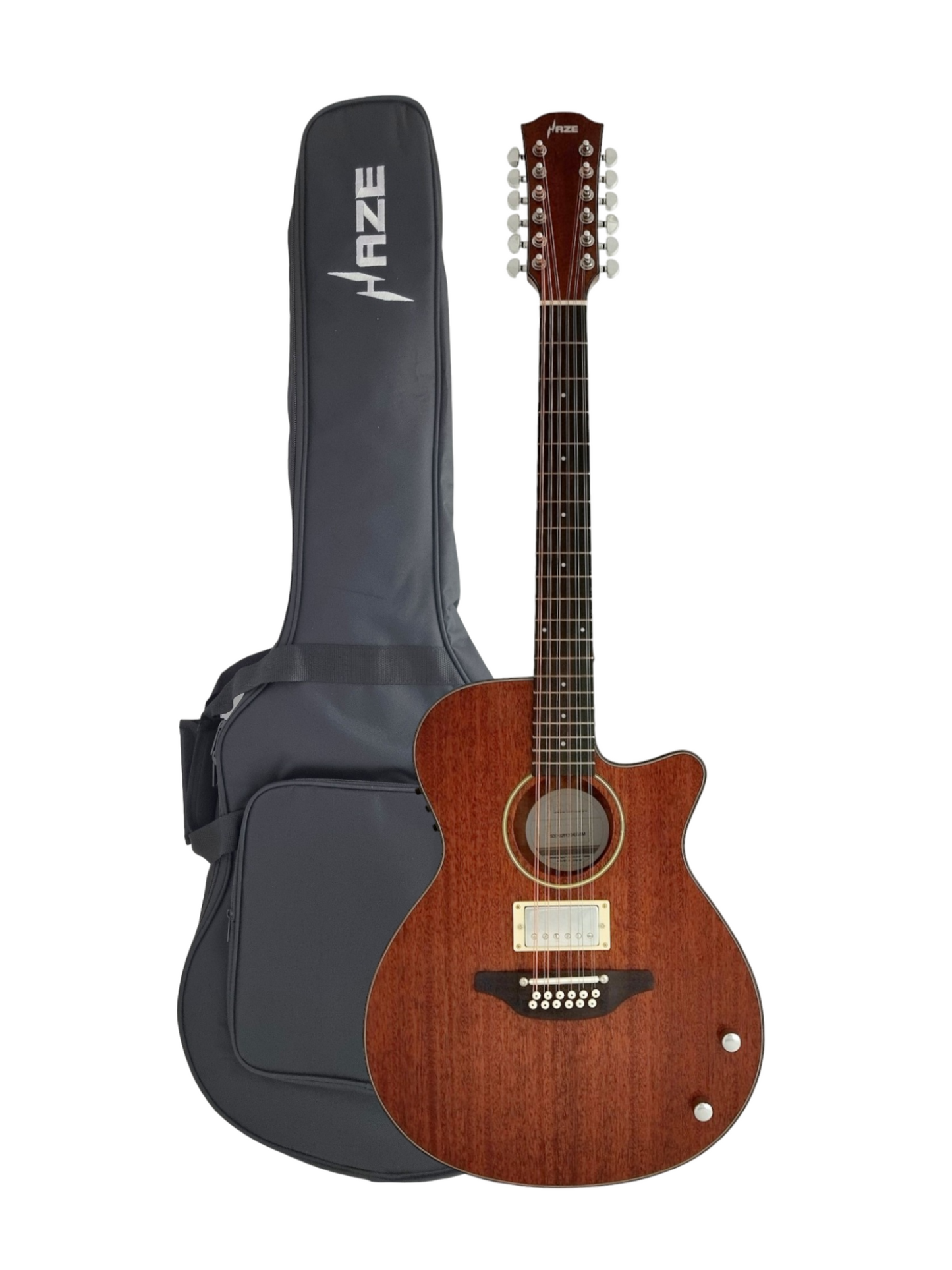 Haze  12-String Hybrid special Acoustic-Electric Guitar - Solid top  Natural SDG82812CHEQSM