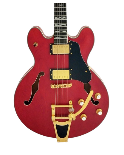 Haze Semi-Hollow Bigsby Tremolo HES Electric Guitar - Red SEG1975WRDS T