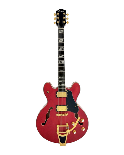 Haze Semi-Hollow Bigsby Tremolo HES Electric Guitar - Red SEG1975WRDS T