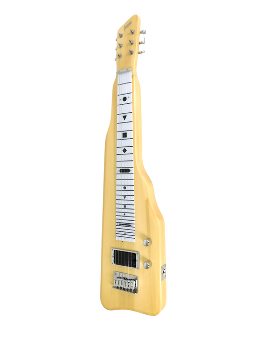 Haze SEG217N Solid Poplar Body Electric LAP Steel Guitar, Natural + Free Gig Bag