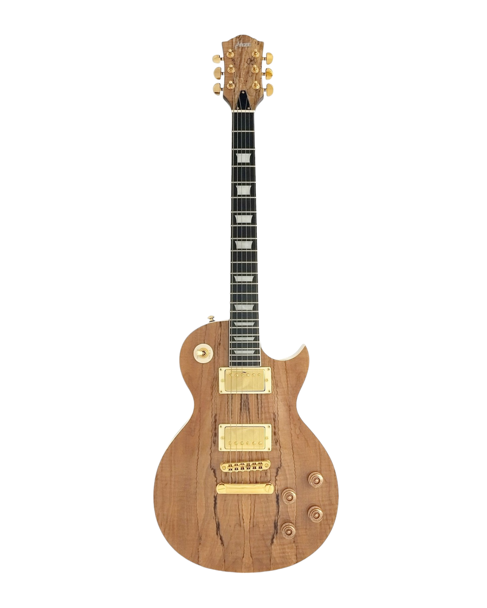 Haze SEG227 Spalted Maple Electric Guitar with Dual Humbuckers