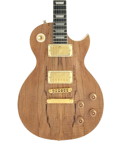 Haze Single-Cut Spalted Maple Mahogany Neck HLP Electric Guitar - Natural SEG227GC