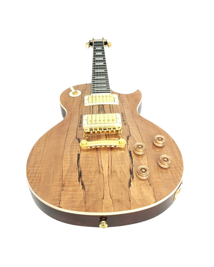 Haze Single-Cut Spalted Maple Mahogany Neck HLP Electric Guitar - Natural SEG227GC