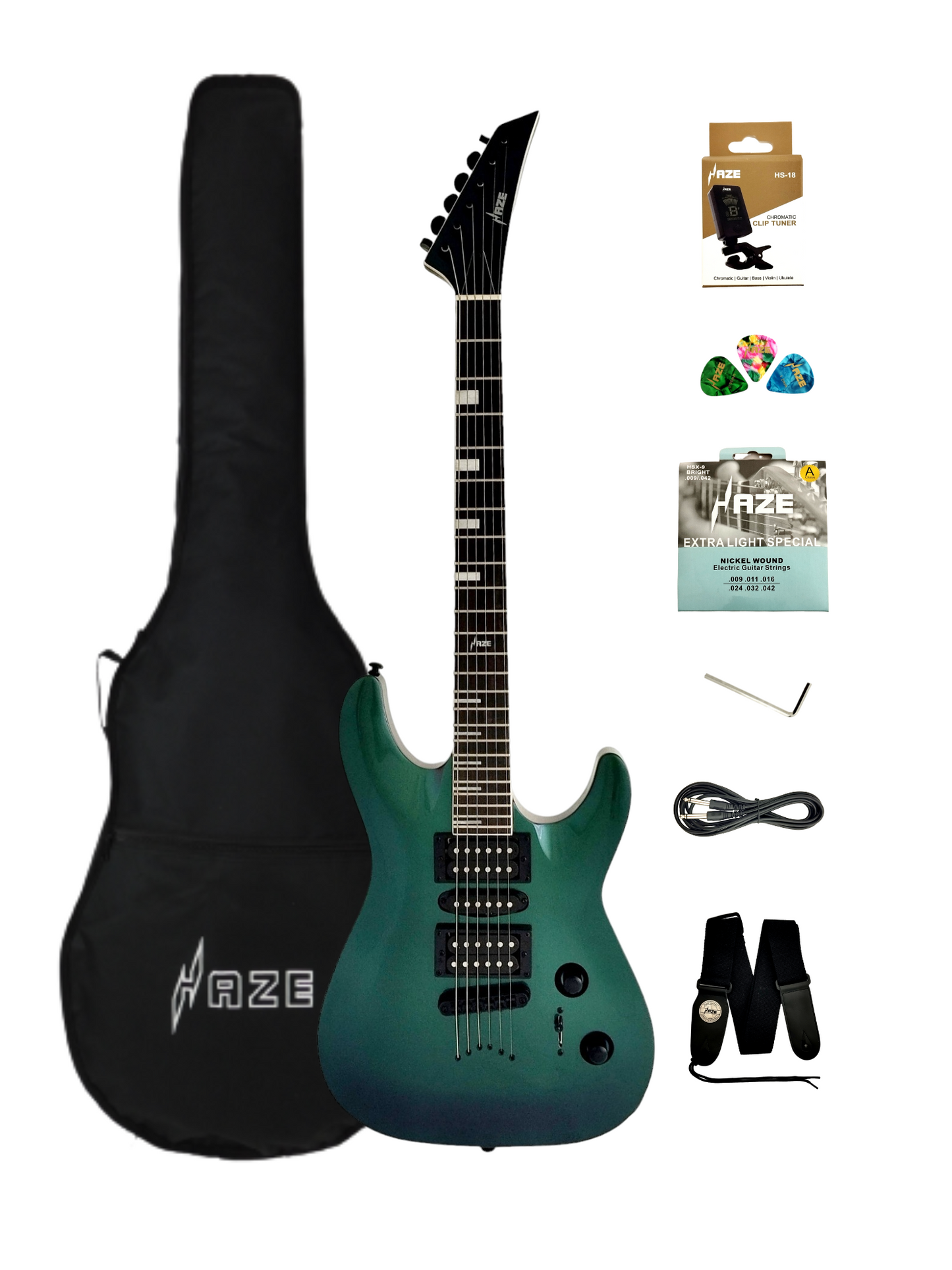 Haze Chameleon HSH Double Cutaway HRG Electric Guitar - Chameleon SEG258V