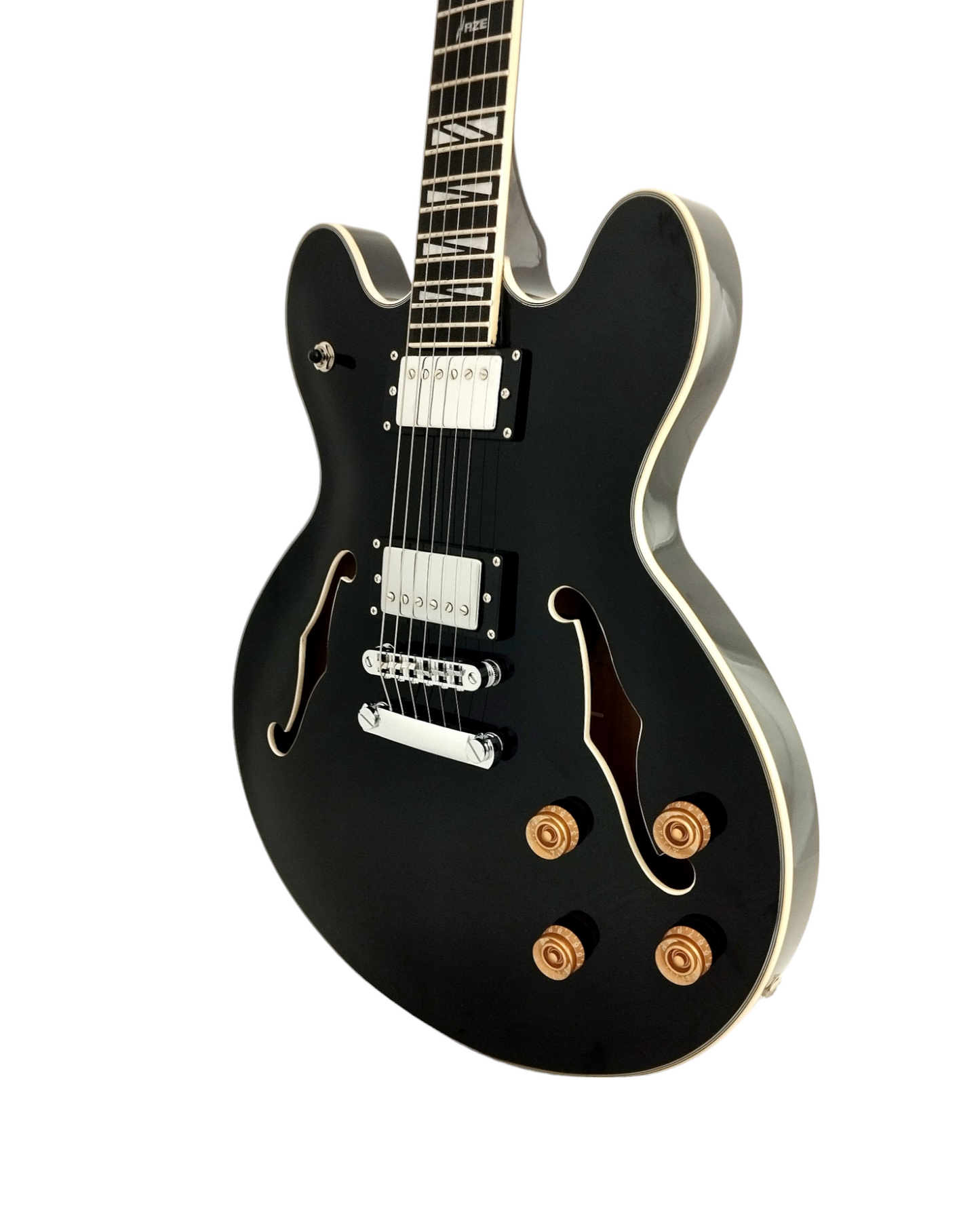 Haze Semi-Hollow Flame Maple HES Electric Guitar - Black SEG272BK