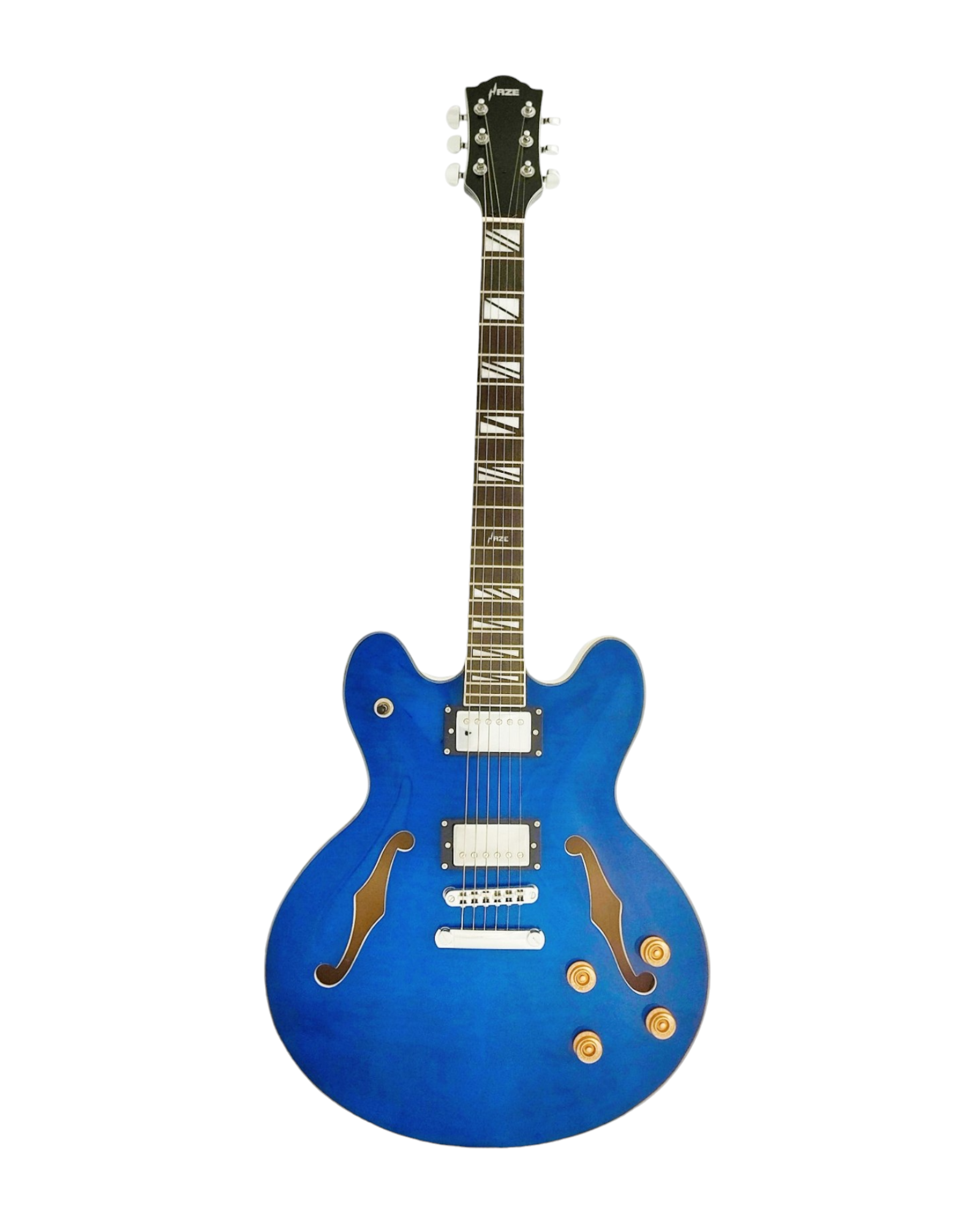 Haze SEG272 Deep Blue Semi-Hollow Electric Guitar with Dual Humbuckers