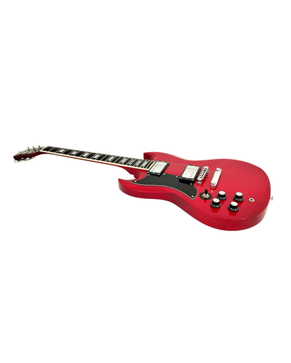 Haze Left Handed HH Maple HSG Electric Guitar - Red SEG275TRDLH