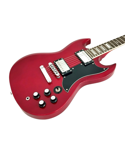Haze Solid Maple Rosewood Fingerboard Neck-Thru HSG Electric Guitar - Red SEG275TR