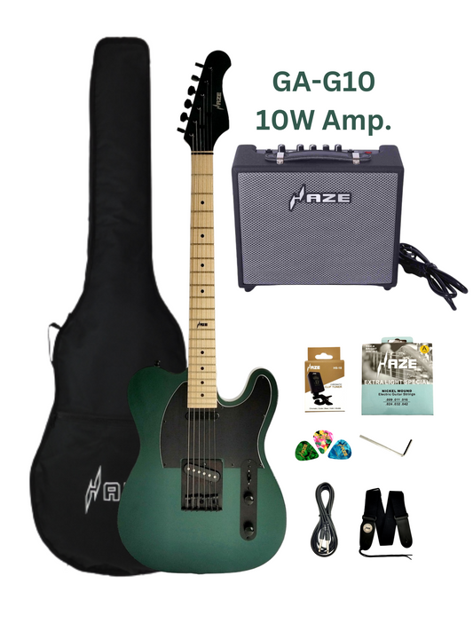 Haze Chameleon Maple Neck Single-Cut HTL Electric Guitar- Chameleon SEG287V  + 10W Amp. (Optional)