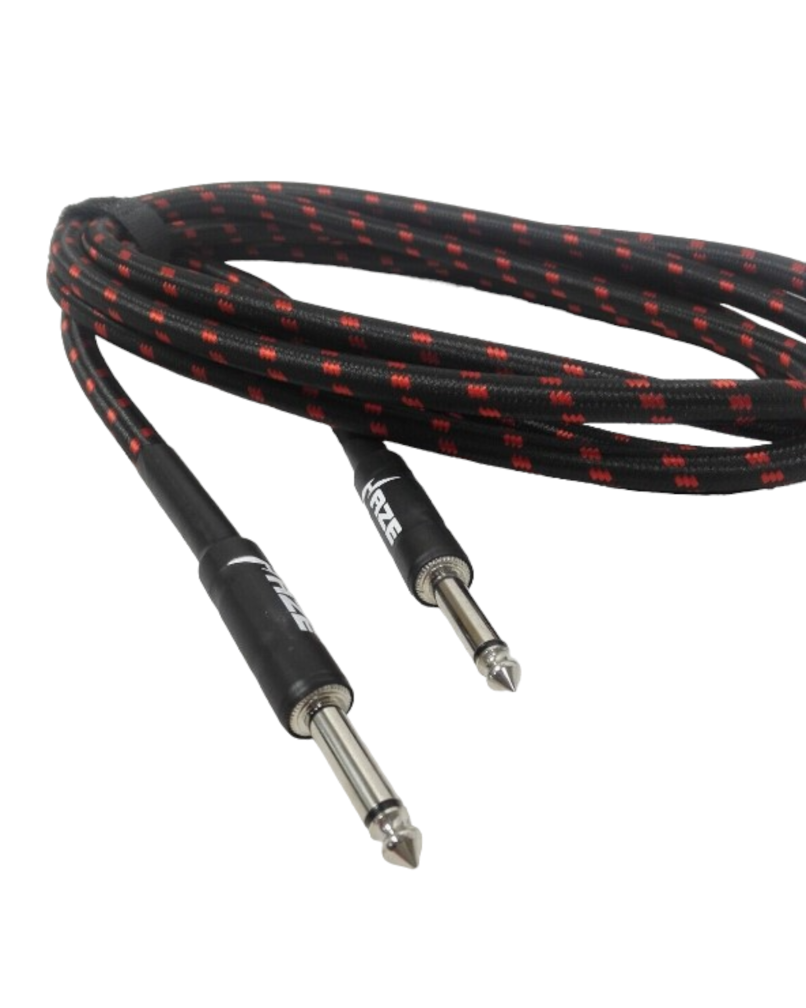 Haze Tour Grade Braided Tweed Guitar/Instrument Cable/Lead,3m,6m,10m,15m Bk+Rd SFJJ-001